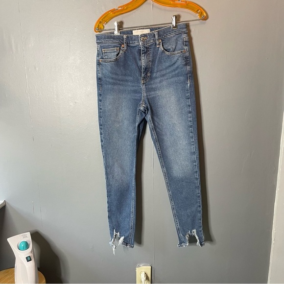 Topshop Jamie Classic Blue Distressed Women skinny Jeans size 30 - Picture 1 of 7